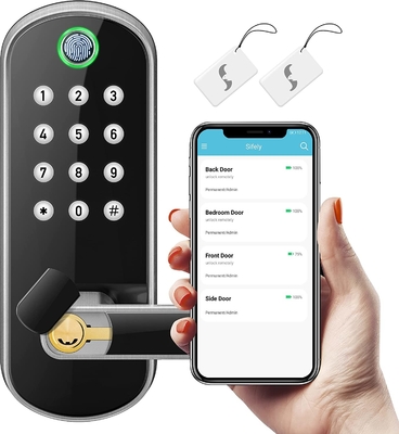 Έξυπνο κράμα αργιλίου τηλεχειρισμού κλειδαριών πορτών δακτυλικών αποτυπωμάτων Wifi Tuya Glomarket