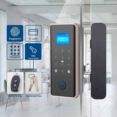 Glomarket Smart Glass Door Lock Wifi Remote Control Tuya app Office Lock Card Ψηφιακό βιομετρικό δακτυλικό αποτύπωμα Πύλη κλειδαριά