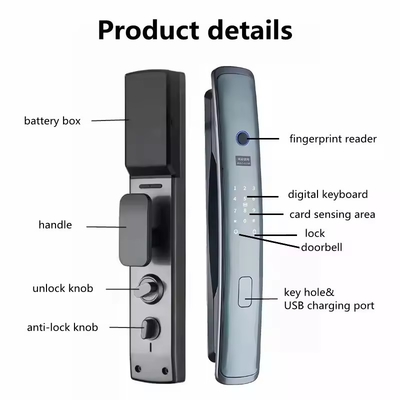 Glomarket Smart Tuya Wifi Πύλη κλειδαριά αυτόματο συναγερμό δακτυλικό αποτύπωμα Smart APP κλειδί ψηφιακό κωδικό πρόσβασης Ασφάλεια αυτόματη κλειδαριά