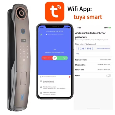 Glomarket 3d αναγνώριση προσώπου έξυπνη κλειδαριά πόρτας με κάμερα ψηφιακό αποτύπωμα πλήρως αυτόματα κλειδαριά ασφαλείας