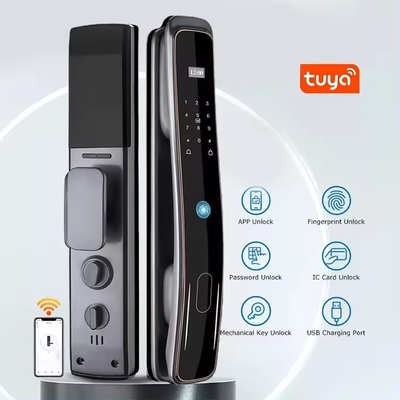 Glomarket Πλήρως αυτόματο Tuya Wifi έξυπνη κλειδαριά πόρτας κινητό τηλέφωνο έλεγχο δακτυλικών δακτύλων ψηφιακό κωδικό πρόσβασης έξυπνη κλειδαριά με κάμερα