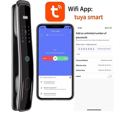 Glomarket Πλήρως αυτόματο Tuya Wifi έξυπνη κλειδαριά πόρτας κινητό τηλέφωνο έλεγχο δακτυλικών δακτύλων ψηφιακό κωδικό πρόσβασης έξυπνη κλειδαριά με κάμερα