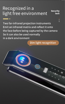 Glomarket Factory Price Wifi App έξυπνη κλειδαριά πόρτας με αναγνώριση προσώπου βιομετρικά δακτυλικά αποτυπώματα Cerradura υποστήριξη λειτουργία ιντερκόμ