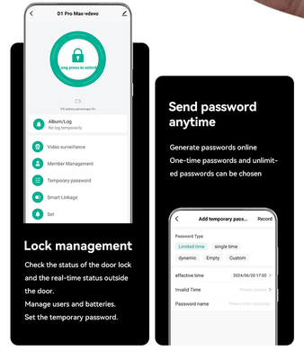 Glomarket Tuya Wifi έξυπνη κλειδαριά Αλουμινίου ξύλινη πόρτα αναγνώριση προσώπου παλάμη βιομετρικά δακτυλικά αποτυπώματα ψηφιακή έξυπνη κλειδαριά