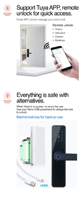 Glomarket Wifi Tuya έξυπνη κλειδαριά πόρτας αλουμινίου δακτυλικών αποτυπωμάτων κωδικός πρόσβασης κάρτα κλειδί ξεκλειδώσει βιομετρική ψηφιακή έξυπνη κλειδαριά