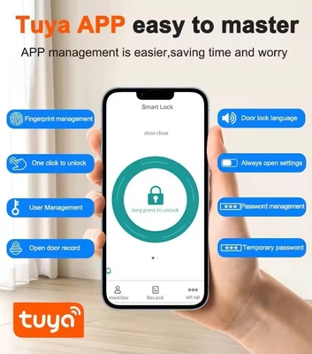Glomarket Tuya Smart Security Ψηφιακή κλειδαριά πόρτας Βιομετρικό χερούλι δακτυλικών αποτυπωμάτων έξυπνη κλειδαριά ξενοδοχείο διαμέρισμα δωμάτιο κλειδαριά εργοστασιακή τιμή