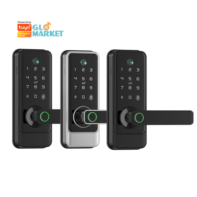 Glomarket Tuya Wifi Keyless Deadbolt Lock Serraduras Ηλεκτρική λαβή Εμπροσθια κλειδαριά με πληκτρολόγιο έξυπνο ψηφιακό κλειδί δακτυλικών αποτυπωμάτων