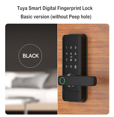 Glomarket Tuya Wifi Keyless Deadbolt Lock Serraduras Ηλεκτρική λαβή Εμπροσθια κλειδαριά με πληκτρολόγιο έξυπνο ψηφιακό κλειδί δακτυλικών αποτυπωμάτων