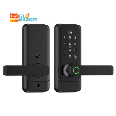Glomarket Tuya Wifi Keyless Deadbolt Lock Serraduras Ηλεκτρική λαβή Εμπροσθια κλειδαριά με πληκτρολόγιο έξυπνο ψηφιακό κλειδί δακτυλικών αποτυπωμάτων