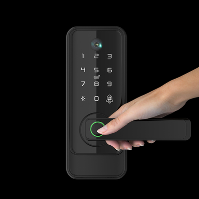 Glomarket Tuya Wifi Keyless Deadbolt Lock Serraduras Ηλεκτρική λαβή Εμπροσθια κλειδαριά με πληκτρολόγιο έξυπνο ψηφιακό κλειδί δακτυλικών αποτυπωμάτων