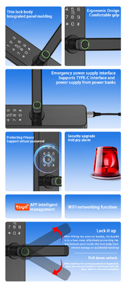 Glomarket Tuya Smart Door Lock Bedroom Home Ψηφιακό βιομετρικό αποτύπωμα δακτυλικών χεριών Ευφυές χερούλι Ηλεκτρονικές κλειδαριές
