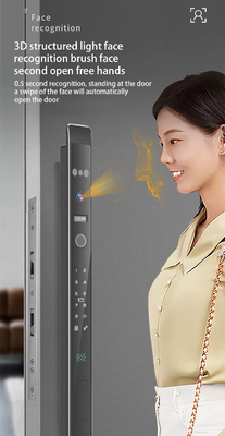 Glomarket Αυτοματοποιημένη 3D Smart Face Lock με κάμερα ασφαλείας Βιομετρικά δακτυλικά αποτυπώματα Στρώσιμη πόρτα Tuya Smart Door Lock