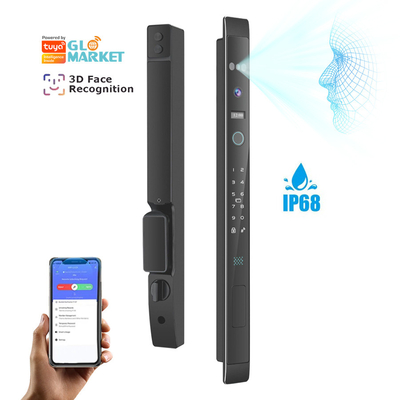 Glomarket Αυτοματοποιημένη 3D Smart Face Lock με κάμερα ασφαλείας Βιομετρικά δακτυλικά αποτυπώματα Στρώσιμη πόρτα Tuya Smart Door Lock
