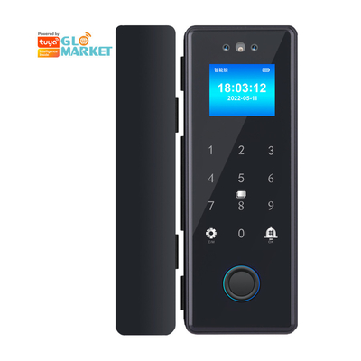 Glomarket Tuya Smart 3d αναγνώριση προσώπου Wifi Glass Door Lock Αποτυπώματα δακτύλων Κάρτα Password Ηλεκτρονική κλειδαριά πόρτας γυαλιού για γραφείο