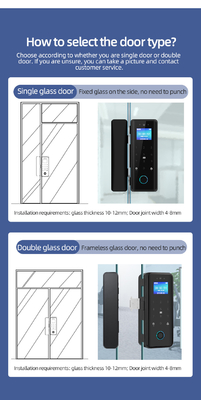 Glomarket Tuya Smart 3d αναγνώριση προσώπου Wifi Glass Door Lock Αποτυπώματα δακτύλων Κάρτα Password Ηλεκτρονική κλειδαριά πόρτας γυαλιού για γραφείο