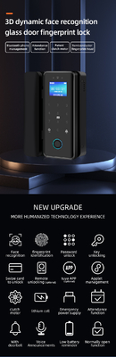 Glomarket Tuya Smart 3d αναγνώριση προσώπου Wifi Glass Door Lock Αποτυπώματα δακτύλων Κάρτα Password Ηλεκτρονική κλειδαριά πόρτας γυαλιού για γραφείο