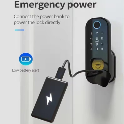 Glomarket Smart Home Ανερόφρονη έξυπνη ηλεκτρική κλειδαριά με Tuya APP Control WIFI Εξωτερική πύλη πόρτας δακτυλικών αποτυπωμάτων έξυπνη κλειδαριά