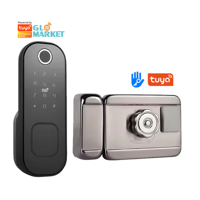 Glomarket Smart Home Ανερόφρονη έξυπνη ηλεκτρική κλειδαριά με Tuya APP Control WIFI Εξωτερική πύλη πόρτας δακτυλικών αποτυπωμάτων έξυπνη κλειδαριά