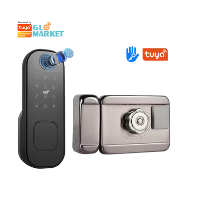 Glomarket Smart Home Ανερόφρονη έξυπνη ηλεκτρική κλειδαριά με Tuya APP Control WIFI Εξωτερική πύλη πόρτας δακτυλικών αποτυπωμάτων έξυπνη κλειδαριά