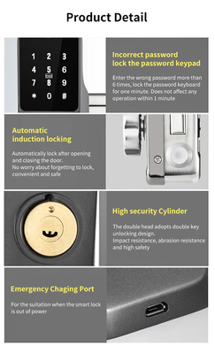 Glomarket Tuya Ανερόπλεκτο Ψηφιακό TTLock Απομακρυσμένο Ανοίξτε διπλό πλευρικό έξυπνο κλειδί αποτυπωμάτων δακτύλων