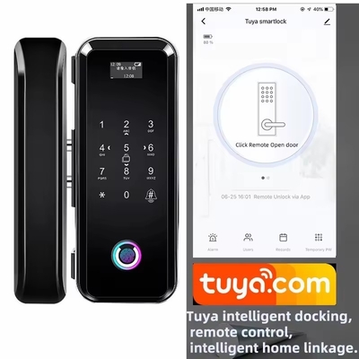 Glomarket Smart Tuya Wifi Glass Door Lock Ακτινογραφημένο ψηφιακό πληκτρολόγιο κωδικό πρόσβασης Λοκ ευφυής σύνδεση Απομακρυσμένη ξεκλείδωση