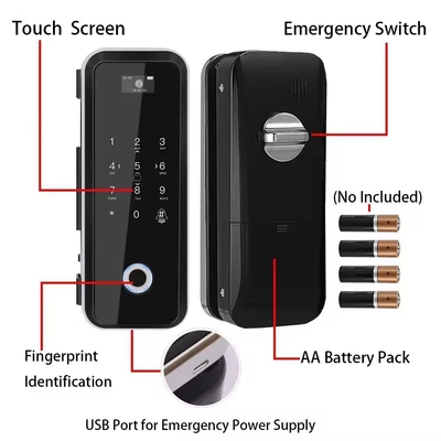 Glomarket Smart Tuya Wifi Glass Door Lock Ακτινογραφημένο ψηφιακό πληκτρολόγιο κωδικό πρόσβασης Λοκ ευφυής σύνδεση Απομακρυσμένη ξεκλείδωση