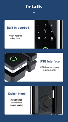 Glomarket Tuya Smart Glass Door Lock Βιομετρικό δακτυλικό αποτύπωμα BLE Smart Electronic Lock Για γραφείο