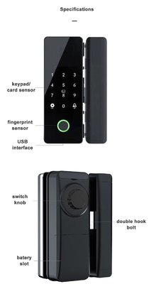 Glomarket Tuya Smart Glass Door Lock Βιομετρικό δακτυλικό αποτύπωμα BLE Smart Electronic Lock Για γραφείο
