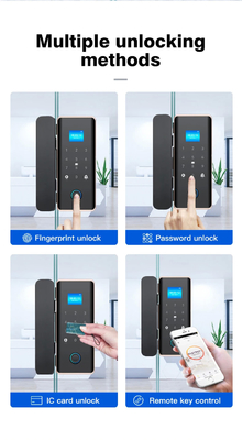 Glomarket Smart Glass Door Lock Wifi Remote Control Tuya app Office Lock Card Ψηφιακό βιομετρικό δακτυλικό αποτύπωμα Πύλη κλειδαριά
