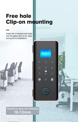 Glomarket Smart Glass Door Lock Wifi Remote Control Tuya app Office Lock Card Ψηφιακό βιομετρικό δακτυλικό αποτύπωμα Πύλη κλειδαριά