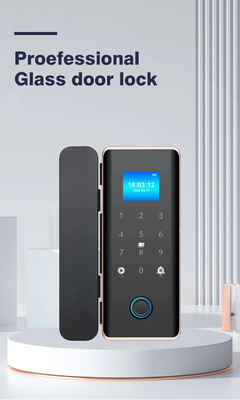 Glomarket Smart Glass Door Lock Wifi Remote Control Tuya app Office Lock Card Ψηφιακό βιομετρικό δακτυλικό αποτύπωμα Πύλη κλειδαριά