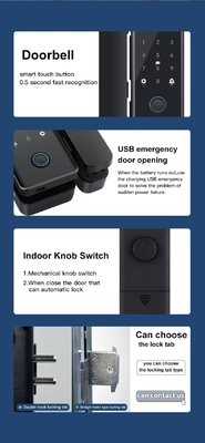 Glomarket Smart Glass Door Lock Wifi Remote Control Tuya app Office Lock Card Ψηφιακό βιομετρικό δακτυλικό αποτύπωμα Πύλη κλειδαριά