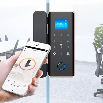 Glomarket Smart Glass Door Lock Wifi Remote Control Tuya app Office Lock Card Ψηφιακό βιομετρικό δακτυλικό αποτύπωμα Πύλη κλειδαριά
