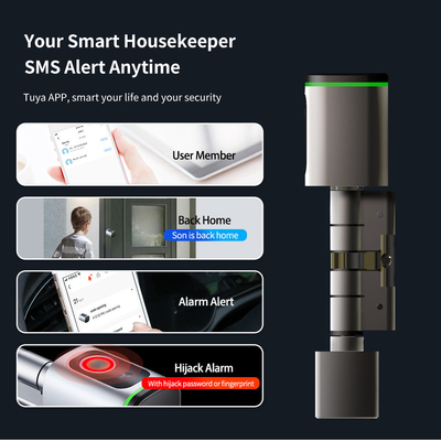 Glomarket Home Smart Door Lock Ttlock Smart Fingerprint Card Key Unlock Ρυθμιζόμενο κύλινδρο Euro Smart Lock Tuya App Πύλη κλειδαριού
