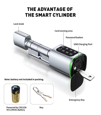 Glomarket Tuya Ttlock Smart Digital Keyless Door Lock Κύλινδρο συνδυασμός κωδικού πρόσβασης &amp; κάρτας Ηλεκτρονική κλειδαριά Κύλινδροι έξυπνη κλειδαριά