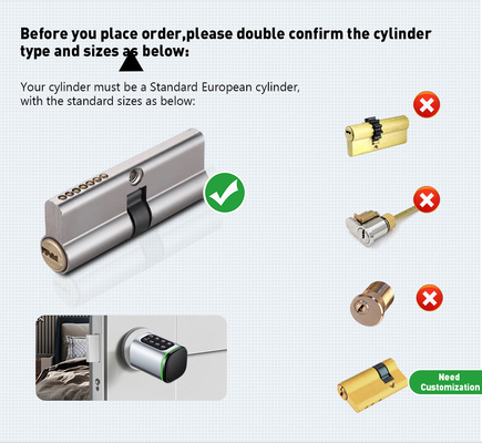 Glomarket Tuya Ttlock Smart Digital Keyless Door Lock Κύλινδρο συνδυασμός κωδικού πρόσβασης &amp; κάρτας Ηλεκτρονική κλειδαριά Κύλινδροι έξυπνη κλειδαριά