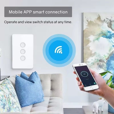 Glomarket Tuya Zigbee/wifi EU Επικρατευτικό γυαλί Κωνκώδες κουμπί Αγγίξτε το διακόπτη φωτός 1/2/3/4 Gang Wifi Wall Switch Εργασία με το Google Alexa