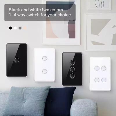 Tuya US Wifi / Zigbee Υπερόχριστο γυαλί Κωνκώδες κουμπί Touch Light Switch 1/2/3/4 Gang Wifi Wall Switch
