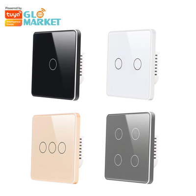 Glomarket Smart ΕΕ/Ηνωμένο Βασίλειο 1-4Gang Wall Switch WIFI/Zigbee Glass Panel Light Switch Tuya Smart Switch με Google Alexa