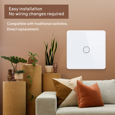 Glomarket Smart ΕΕ/Ηνωμένο Βασίλειο 1-4Gang Wall Switch WIFI/Zigbee Glass Panel Light Switch Tuya Smart Switch με Google Alexa