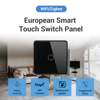 Glomarket Smart ΕΕ/Ηνωμένο Βασίλειο 1-4Gang Wall Switch WIFI/Zigbee Glass Panel Light Switch Tuya Smart Switch με Google Alexa