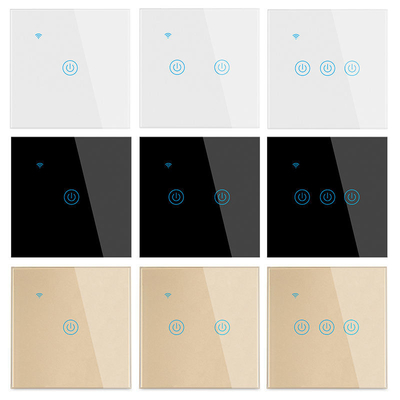 Glomarket EU 1/2/3/4 Gang Tuya Smart Switch Light Alexa Voice Control Touch Glass Wall Ασύρματος WiFi Ηλεκτρικός διακόπτης
