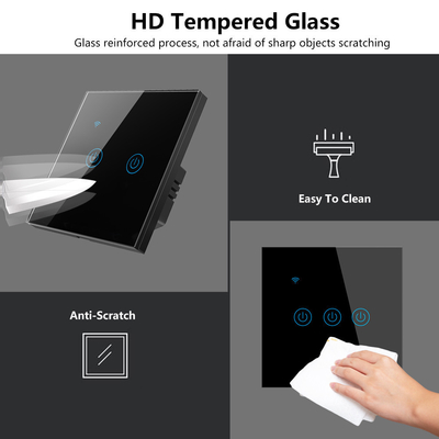Glomarket EU 1/2/3/4 Gang Tuya Smart Switch Light Alexa Voice Control Touch Glass Wall Ασύρματος WiFi Ηλεκτρικός διακόπτης