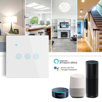 Glomarket EU 1/2/3/4 Gang Tuya Smart Switch Light Alexa Voice Control Touch Glass Wall Ασύρματος WiFi Ηλεκτρικός διακόπτης