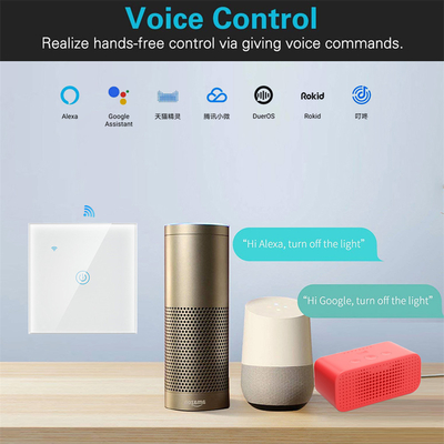 Glomarket EU 1/2/3/4 Gang Tuya Smart Switch Light Alexa Voice Control Touch Glass Wall Ασύρματος WiFi Ηλεκτρικός διακόπτης