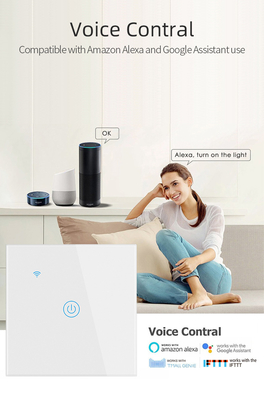 Glomarket EU 1/2/3/4 Gang Tuya Smart Switch Light Alexa Voice Control Touch Glass Wall Ασύρματος WiFi Ηλεκτρικός διακόπτης
