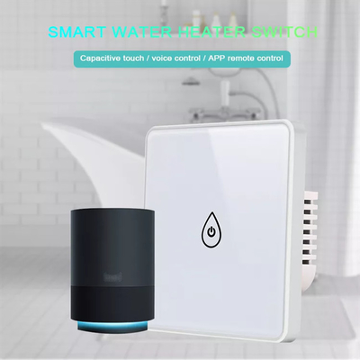 Glomarket Tuya Smart Glass Touch Button Wifi Smart Boiler Switch Alexa Voice Control EU Standard Κλειστή θερμαντήρα νερού