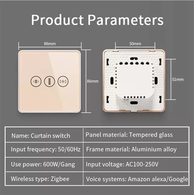 Έξυπνος διακόπτης κουρτίνας Wi-Fi / Zigbee Voice Control Google Assistant Έξυπνος πρότυπος της ΕΕ διακόπτης οθόνης αφής APP Διακόπτης πόρτας γκαράζ