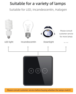 Glomarket Tuya Wifi έξυπνο διακοπτών ασύρματο γυαλιού κρυστάλλου επιτροπής αφής πιό αμυδρό φως WI-Fi διακοπτών τοίχων έξυπνο για το έξυπνο σπίτι