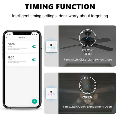 Glomarket Tuya Wifi Fan Light Switch Touch 3 In 1 Switch 5 ρυθμιστική ταχύτητα οροφής Fan Switch για Alexa Google Home